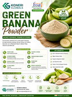 KONERI GLOBALS Poudre de banane verte 100% pure de qualité alimentaire, naturelle et brute, pour aliments pour bébés, compléments alimentaires, smoothies et pâtisserie