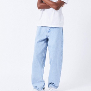 Men's Medium Washed Denim Jeans Vintage Winter Mid Waist Loose Straight Leg Casual Cotton Wholesale Supplier Export Quality - Product Image 6