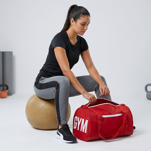 Sac de sport pour femme avec sangle réglable, grande capacité 30-40L, fermeture éclair, en polyester, pour le fitness - Product Image 3