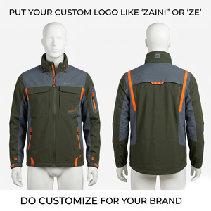 Chaqueta Bomber de Poliéster Premium de 320 GSM, Cortavientos, con Capucha, Unisex, para Invierno, Diseño de Paneles en Gris Oliva, Logotipo Personalizado, Forro de Piel de Oveja - Product Image 1