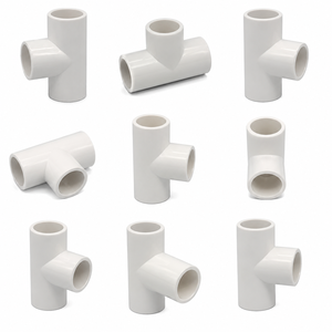 Raccord en T égal en PVC-U 110 mm, résistant aux produits chimiques haute pression, connecteur en T à emboîtement pour alimentation en eau, moulage par injection, OEM - Product Image 1