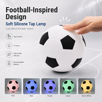 Lampe de chevet LED souple rechargeable en silicone en forme de ballon de football, avec changement de couleur RGB et 3 températures de couleur, pour chambre d'enfant