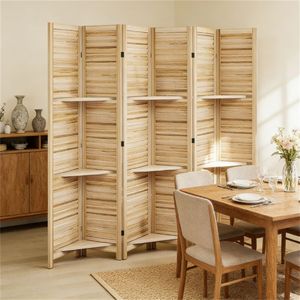 6 Biombos de Madera Natural y Separadores de Ambientes con Diseño que Ahorra Espacio - Product Image 1