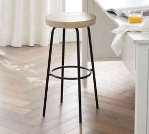 Tabouret de Bar et de comptoir en métal et en bois, faits à la main en inde, entreprises commerciaux, Restaurant, intérieur et extérieur, 2022 meilleurs - Product Image 1