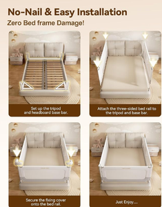 Box per bambini traspirante, recinzione di sicurezza per culla, barriera di protezione per letto, box per neonati e bambini piccoli - Product Image 3