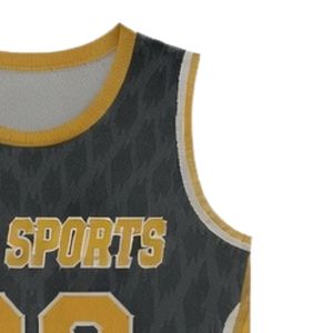 Maillot de lacrosse unisexe gris et or en polyester, coupe athlétique, léger, uniforme sportif, vêtements d'entraînement d'équipe - Product Image 5
