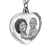 Collier en cristal transparent pour gravure laser 3D, pendentif personnalisable, bijoux sur mesure