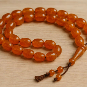 Perles de Tasbih en résine écologique de luxe, polies à la main, chapelet islamique personnalisé - Product Image 2