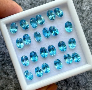 Topacio Azul Natural al por Mayor, Piedra Preciosa Suelta, Tratada con Calor, Corte Ovalado, Piedras Facetadas Premium para Joyería - Product Image 3