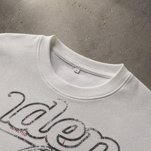 <b>Men's</b> <b>White</b> O-Neck Thermal <b>Long</b> <b>Sleeve</b> Breathable Polyester Flannel Casual Letter Graphic Print Sporty Winter Sweatshirt - Product Image 5