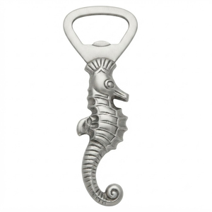 Décapsuleur en alliage de zinc personnalisé avec logo, en forme de hippocampe, ouvre-bouteille unique en métal, cadeaux promotionnels pour mariages - Product Image 1