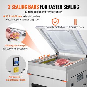 Sigillatrice Sottovuoto Compatta da 900W 110V per Alimenti Umidi, Carni, Marinature e Confezionamento in Foglio di Alluminio - Product Image 4