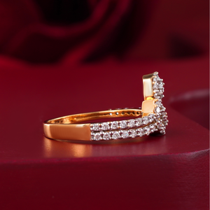 14K Rose <b>Gold</b> Marquise Cut Halo Diamond Open Wrap <b>Cocktail</b> Statement <b>Ring</b> (VVS2 VS1 VVS1) - Product Image 3