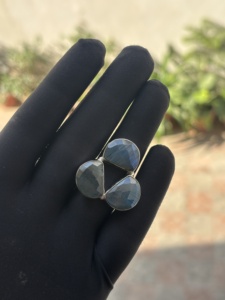 High Quality Trendy Handmade Fancy Labradorite <b>Statement</b> <b>Ring</b> for Women Sterling Silver Gemstone Fine Jewelry Wholesale Quantity - Product Image 4