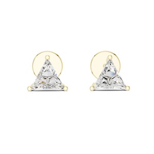 Boucles d'oreilles clous solitaires en moissanite taille triangle pour femme, avec fermoir push-back, minimalistes, pour usage quotidien, cadeau d'anniversaire - Product Image 4