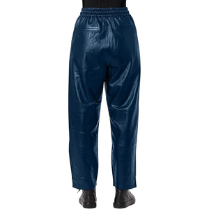 Pantalones Harem de PU para Mujer, Cintura Media, Cordón Ajustable, Corte Holgado, Largos, Color Sólido, Estilo Casual de Otoño - Product Image 3