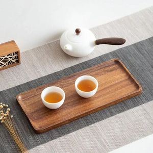 Plateau de service rectangulaire en bois fait main avec un design rustique, organisateur de table multifonctionnel pour la maison, la cuisine et la salle à manger - Product Image 6
