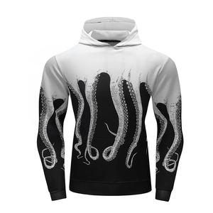 Sweat-shirt à capuche pour homme, imprimé pieuvre, coupe classique, décontracté, respirant, en polyester tricoté, pour l'automne - Product Image 1
