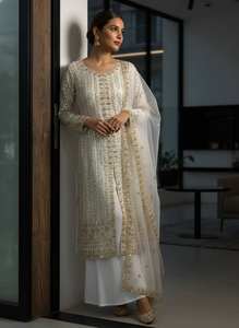 Traje Salwar Rojo de Diseñador para Mujer con Dupatta – Conjunto de Kurta Tradicional Indio para Fiestas - Product Image 3