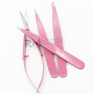 Pinzas Ultrafinas Inclinadas Profesionales de Acero Inoxidable para Depilación Facial y de Cejas con Ultra Precisión en Color Rosa - Product Image 4