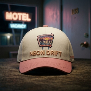 Gorra de Béisbol Estructurada de 6 Paneles Personalizada, Visera Blanca, Botón Rosa, Algodón, Bordado 3D, Ajustable, Proveedor OEM ODM de Marca Privada - Product Image 5