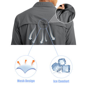 เสื้อเดินป่าสำหรับผู้ชาย ผลิตโดยผู้ผลิตเสื้อผ้าผู้ชาย น้ำหนักเบา สีพื้น แฟชั่น เสื้อผู้ชาย สวมใส่สบาย ง่ายต่อการสวมใส่ เสื้อเดินป่าสำหรับผู้ชาย - Product Image 3