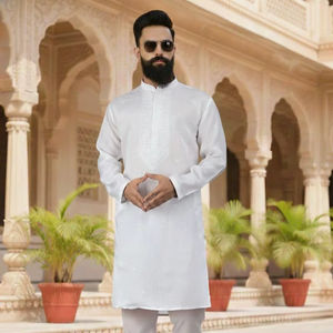 Kurta de luxe en soie brodée pour homme, tenue ethnique traditionnelle, Kurta pour mariage et festival pour homme - Product Image 1