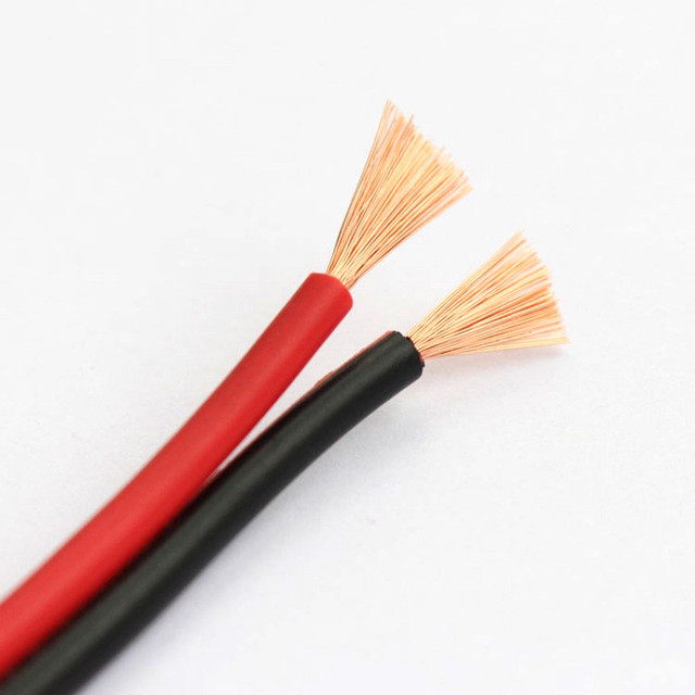 Red Black Audio Speaker Cable PVC Insulation Twin Flat Ribbon Cable 12/14/16AWG 2*1.5mm/2.5mm Stranded Copper/CCA Wire for Dubai