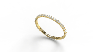 18K Gold Classic Round Cut Full Eternity Diamond Ring For Women <b>Wedding</b> Band Stackable Engagement Ring Gift Fine Jewelry Women - Product Image 2