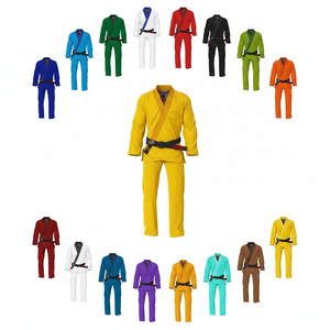 Solid Plain Color Custom Logo Brazilian Jiu Jitsu Uniform BJJ Gi Kimono Lightweight Durable 100% Polyester Martial <b>Arts</b> Uniform - Product Image 1