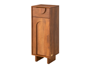 Mueble de Baño de Madera de Teca Sólida, Torre Alta y Estrecha para Ropa de Baño con Paneles de Arco Concéntricos - Product Image 2