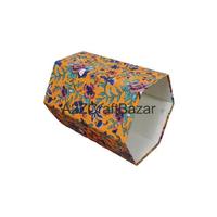 Vente en gros de carton en papier de coton fait main, pliable, à dessus ouvert, hexagonal, élégant, imprimé, pour usage intérieur/extérieur, hôpital, bureau
