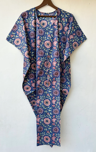 Nouvelle Robe de Nuit Femme Évasée Imprimé Animal en Coton Doux Indien, Longueur Genou, Style Kaftan, avec Dentelle, pour Plage ou Cadeau Demoiselle d'honneur - Product Image 2