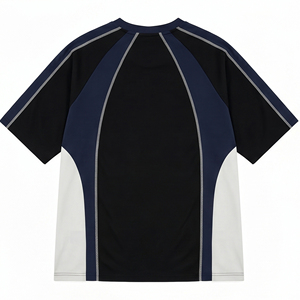 2026 Wholesale OEM Men's Mesh Panel Oversized T-<b>Shirt</b> Cotton Poly Blocked Sports Tee Custom Logo T <b>Shirt</b> - Product Image 2