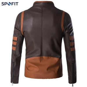 Veste d'hiver pour homme en cuir véritable et toile avec fermeture éclair, style Wolverine, manteau décontracté de type locomotive, bomber Logan, coupe slim, coupe-vent et imperméable - Product Image 2