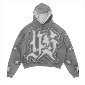 ชุดจ็อกเกอร์สตรีทแวร์ผู้ชายแบบสั่งทำตามเทรนด์ปี 2026 ชุดวอร์มปักลายปะติดแบบดิสเทรสสำหรับผู้ชายและผู้หญิง - Product Image 2