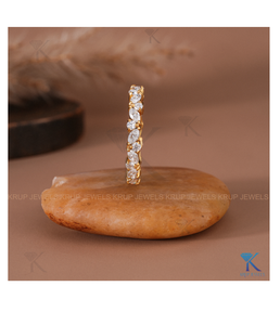 Exclusive Marquise and Round Brilliant Eternity Band Solid Gold Ring for Women Elegant Wedding or Cocktail Ring <b>Fine</b> Jewelry - Product Image 5