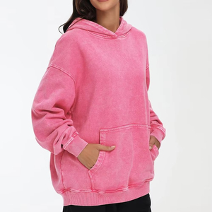 Cómodas sudaderas con capucha para mujer, antibacterianas, de alta demanda, con lavado ácido, antipilling, de secado rápido, últimas novedades en sudaderas con capucha para mujer con lavado ácido. - Product Image 2