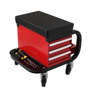 Iron <b>Tool</b> <b>Cart</b> wih Cabinets ,Portable 3 Drawer Utility <b>Tool</b> <b>Cart</b> , <b>Tool</b> Tray with Padded Seat, 350lb Loading GAPGAR025 - Product Image 1
