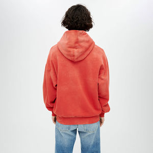 Acid Wash Sun Fade Distressed Unisex Pullover <b>Hoodie</b> 100% Cotton Fleece Oversized Pocket Breathable Anti-shrink Streetwear Hip - Product Image 2