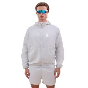 Translucent Windbreaker <b>Jacket</b> and Shorts Set for <b>Men</b> Lightweight Hooded <b>Jacket</b> with Elastic Waist Fashion Outdoor Set in <b>White</b> - Product Image 5