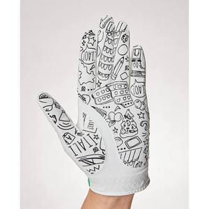 Gants de golf en cuir véritable Cabretta de qualité supérieure pour adultes, design personnalisable, respirants, style sportif, blancs, pour l'extérieur, à doigts complets - Product Image 5