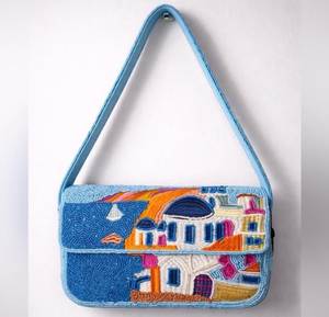 Bolso de Hombro Étnico para Mujer, Moderno, con Cuentas Bordadas, Diseño Mediterráneo, Tipo Bandolera, de Moda - Product Image 4