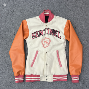 Latest Style Best Rate Embroidered Wool Silk Unisex Varsity Lettermen Jacket <b>Covered</b> <b>Button</b> Closure Front Windproof Reversible - Product Image 1