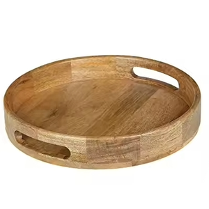 Bandeja de madera decorativa de buena calidad para restaurante, bandeja de madera decorativa para desayuno y cena, bandejas de madera hechas a mano - Product Image 2