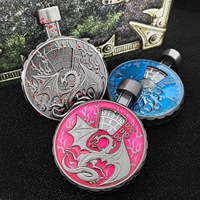 Monnayeur de voyage portable tout-en-un en métal gothique avec bouton, fidget spinner et dés pour D&D, accessoires de jeu de société RPG