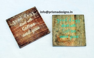 Handmade Mango Wood Tree of Life <b>Coaster</b> Boho Floral Round <b>Drink</b> <b>Coaster</b> Set Rustic Wooden Table Mat for Home Decor Gift <b>Coaster</b> - Product Image 4