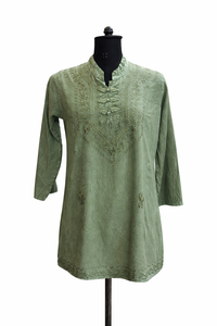 Camisa de Viscosa Bordada para Mujer, Fabricante de Ropa de Playa, Casual, Manga Larga - Product Image 3