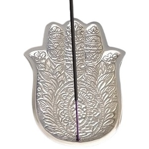 Expertly hand Made white metal Round Incense stick <b>Burner</b> with color stone mointed room aroma - Product Image 2