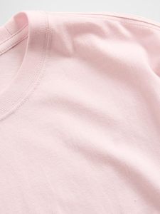 Camiseta de Algodón Jersey para Hombre, Cuello Redondo, Manga Corta, Corte Regular, Color Rosa Sólido, Estilo Casual - Product Image 2